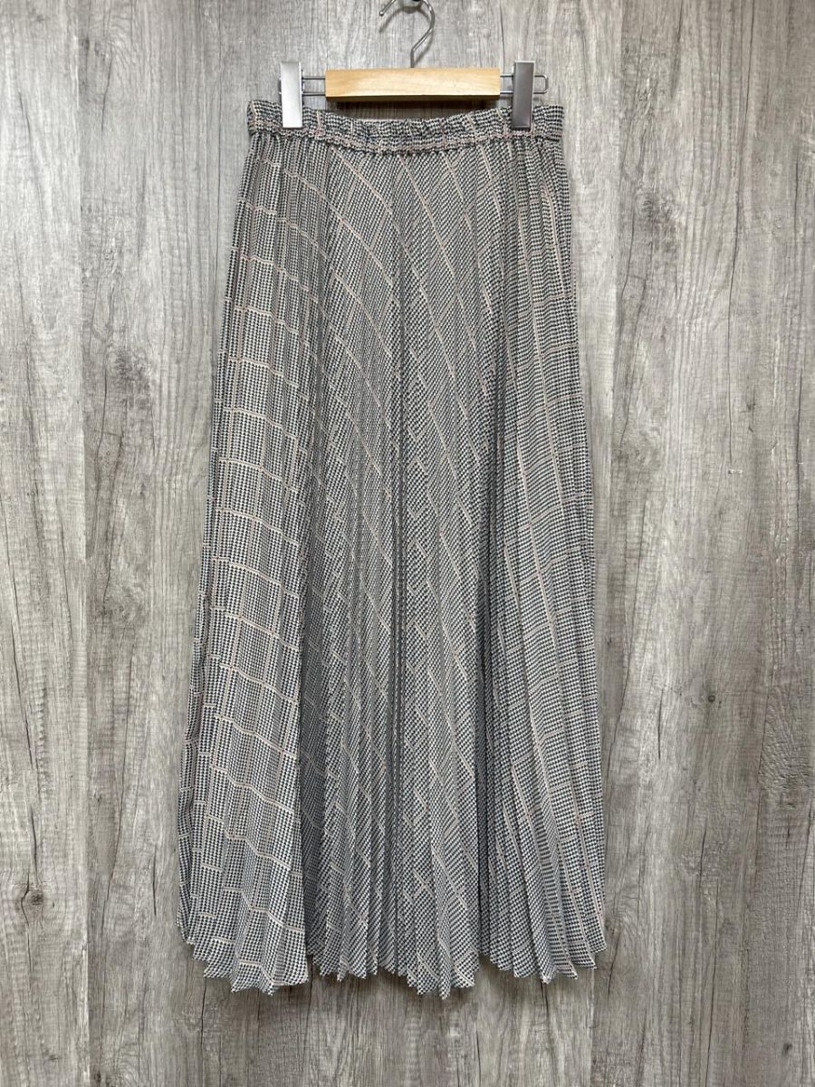 ネコポスOK ELENCARE DUE チェック柄 プリーツ スカート sizeF/チェック ■■ レディース拍卖