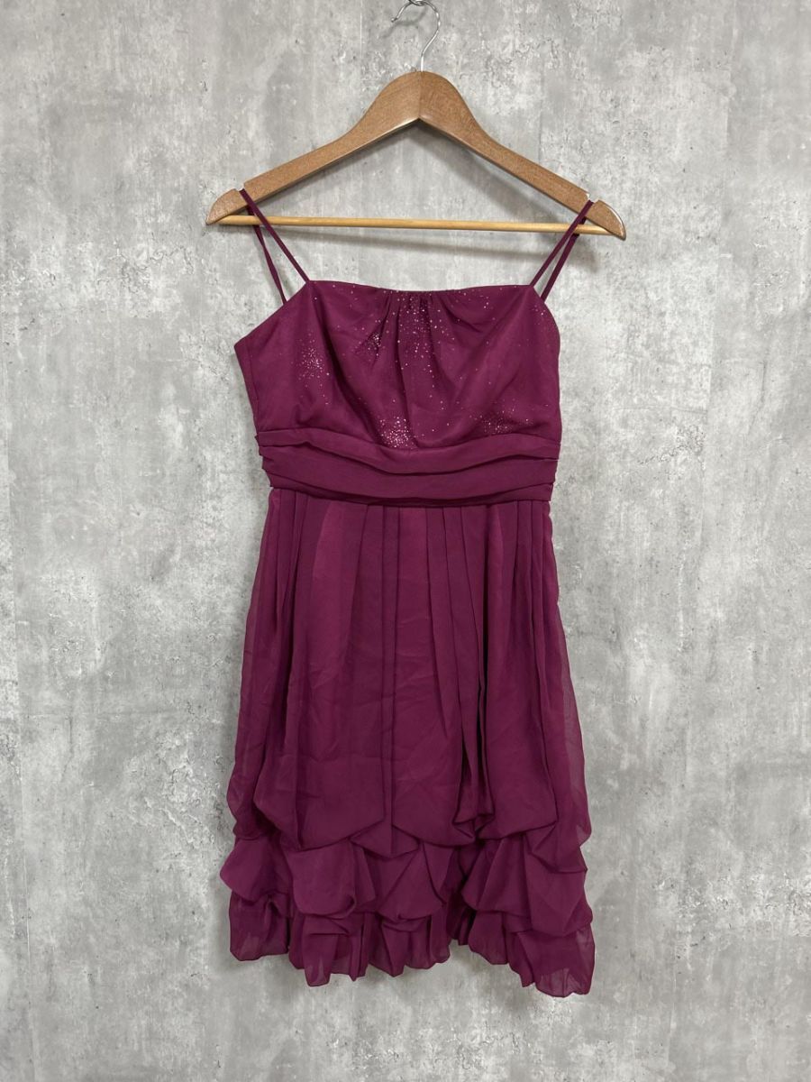 La Defence ラデファンス キャミ バルーン ミニワンピ 結婚式二次会 ドレス ワンピース size9号/パープル系 ■■ レディース拍卖