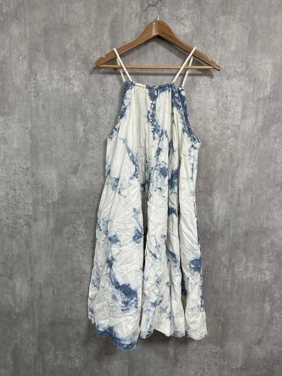 HOLDING HORSES ムラ染め ロング キャミソール ワンピース sizeS/白x青 ■◆ レディース拍卖