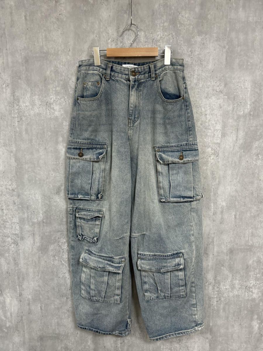 UNUSED アンユーズド Y2K ワイド デニムパンツ sizeM/水色 ■■ レディース拍卖
