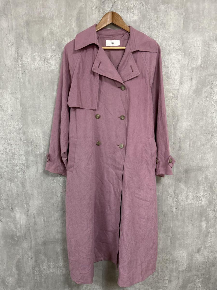 SLY スライ BACK WASHIER トレンチ コート size2/パープル ◆■ レディース拍卖