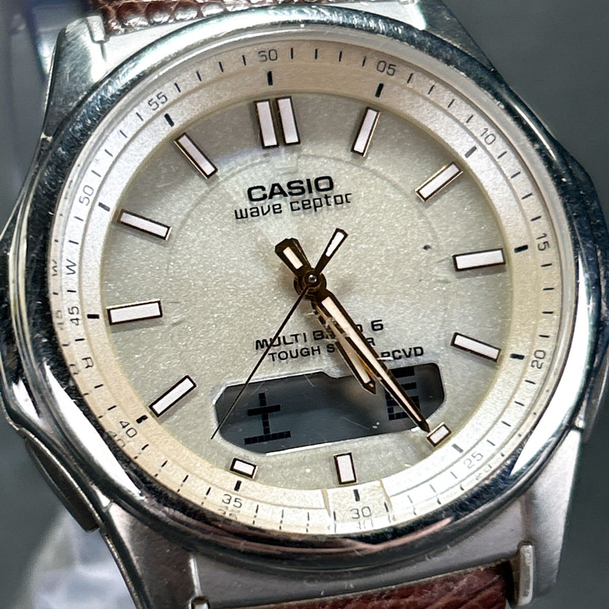 CASIO カシオ WAVECEPTOR ウェーブセプター WVA-M630L-9AJF 腕時計 アナデジ 電波ソーラー マルチバンド6 ゴールド文字盤 動作確認済み拍卖