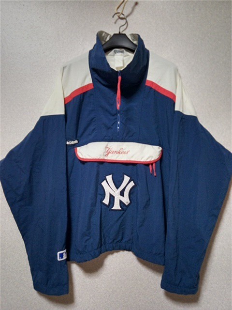 オールド コロンビアxヤンキース ナイロン プルオーバー  ウインドブレーカー拍卖