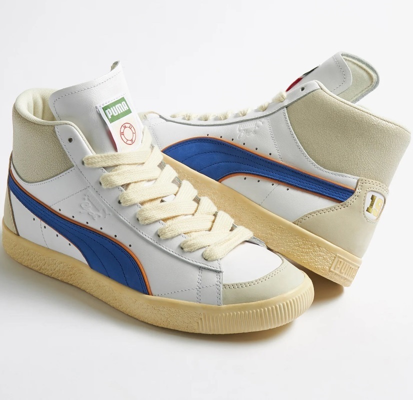 プーマ ルイージ コラボ クライド ミッド ビーボール 27cm 定価20900円 ホワイト/ブルー 白 青 Clyde Mid Bball RHUIGI スニーカー拍卖