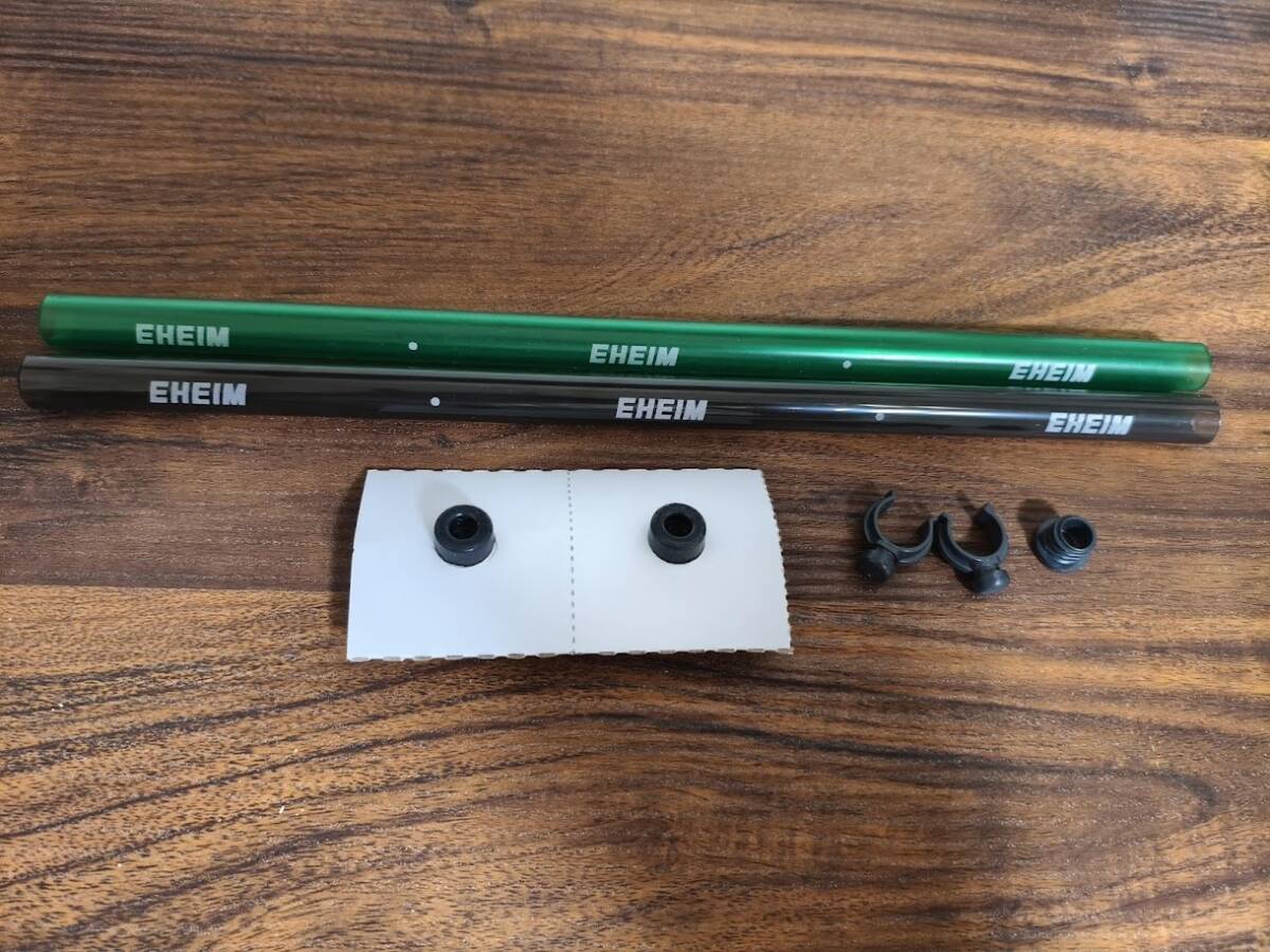 ★未使用★ エーハイム シャワーパイプ 12/16 グレー、グリーン 2本セット + 吸着盤x2 止水栓x1拍卖