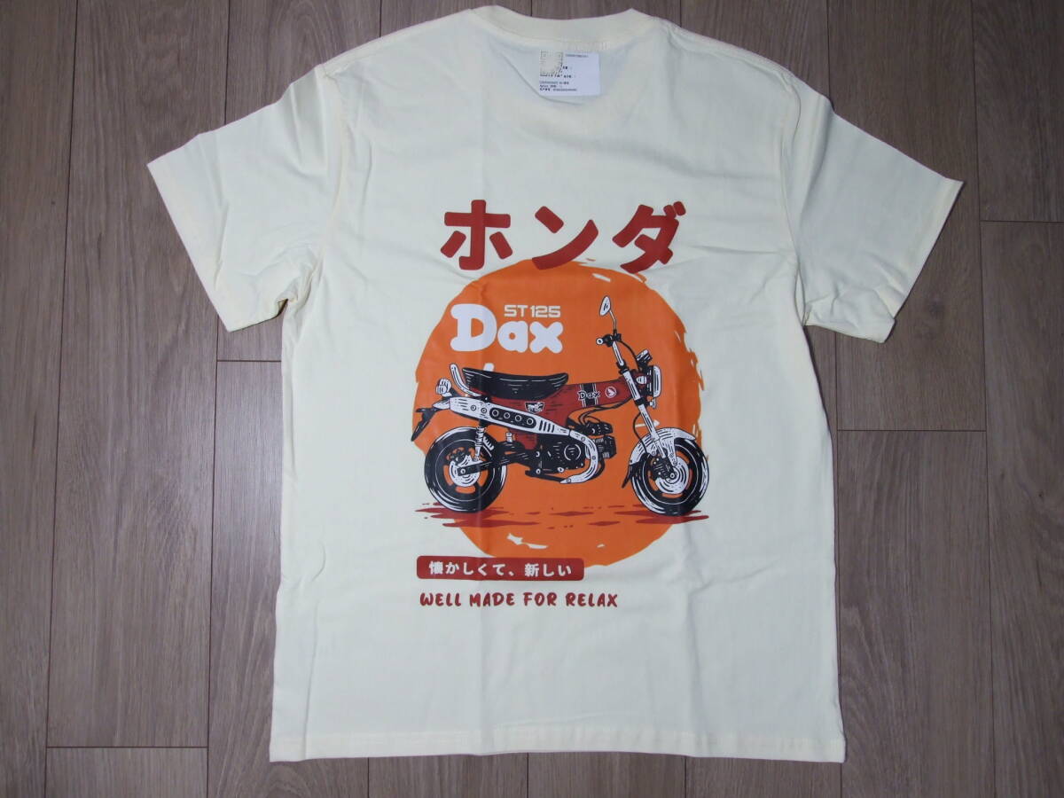 新品 バイク HONDA ホンダ DAX ダックス Tシャツ 薄いクリーム色 サイズL 綿100% 次回入荷未定 /1-71.拍卖