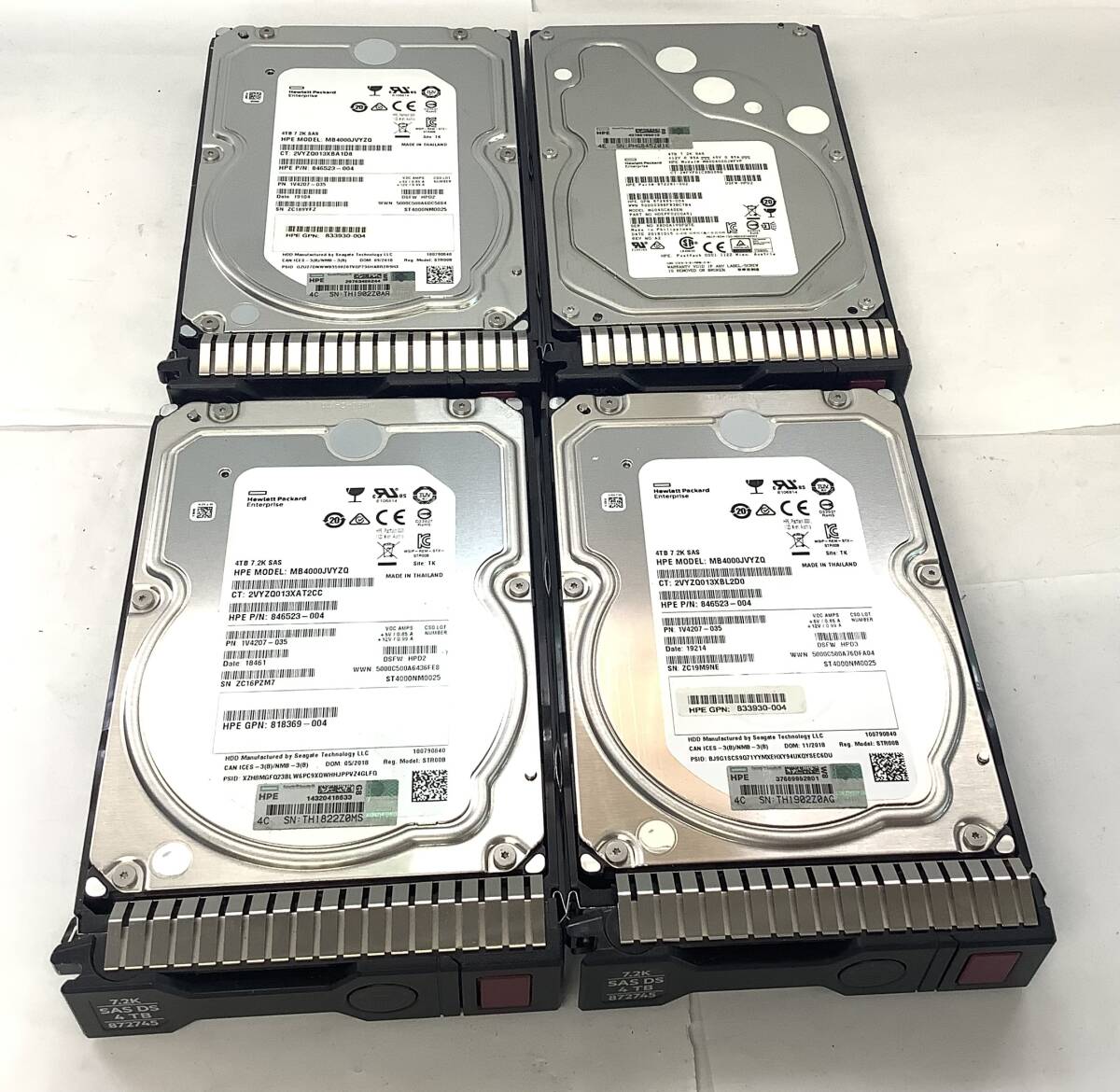 K7091734 HP 4TB SAS 7.2K 3.5インチ HDD 4点 【中古動作品】071022拍卖