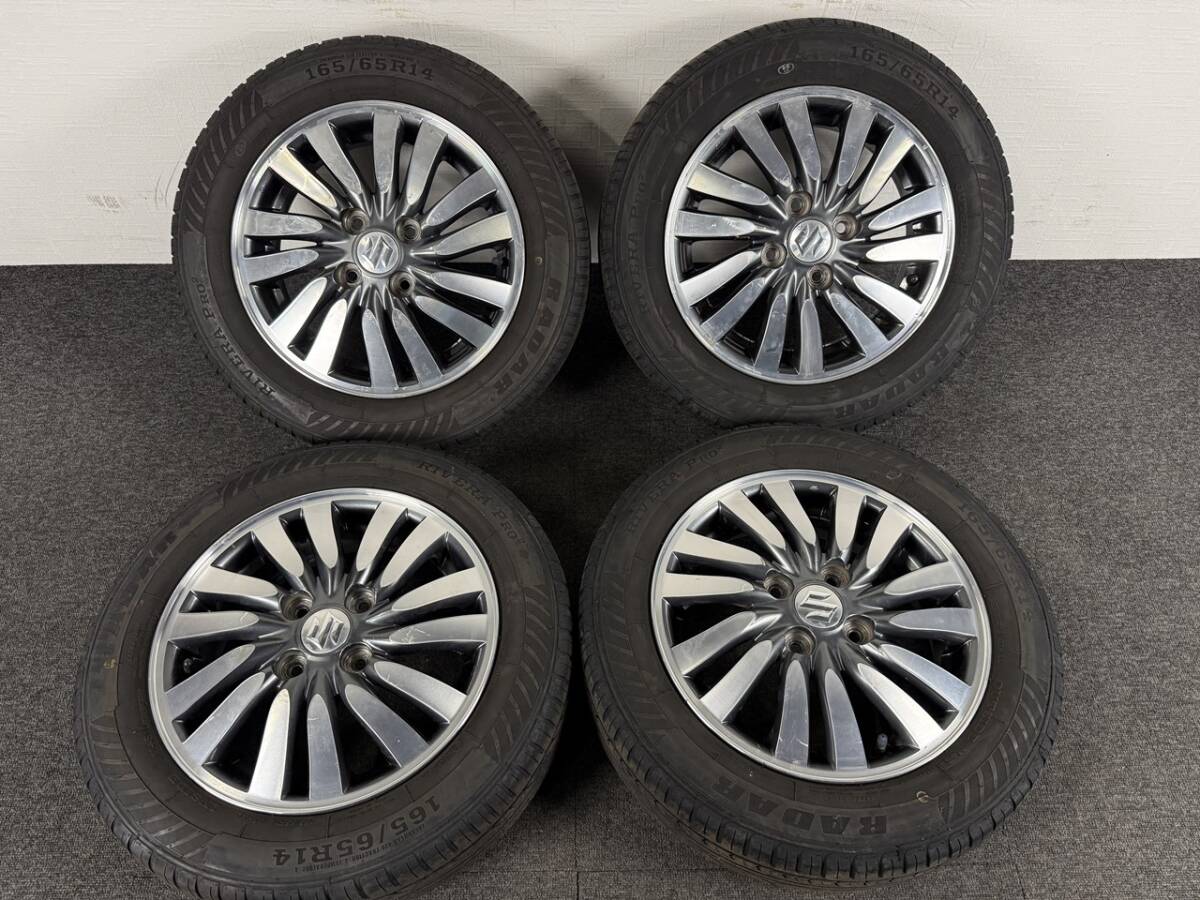 MA15S スズキ ソリオ純正アルミホイール4本セット 14インチ 4.5J+45 4H100 ハブ54mm 2022年 RADAR RIVERA PRO2 165/65R14拍卖