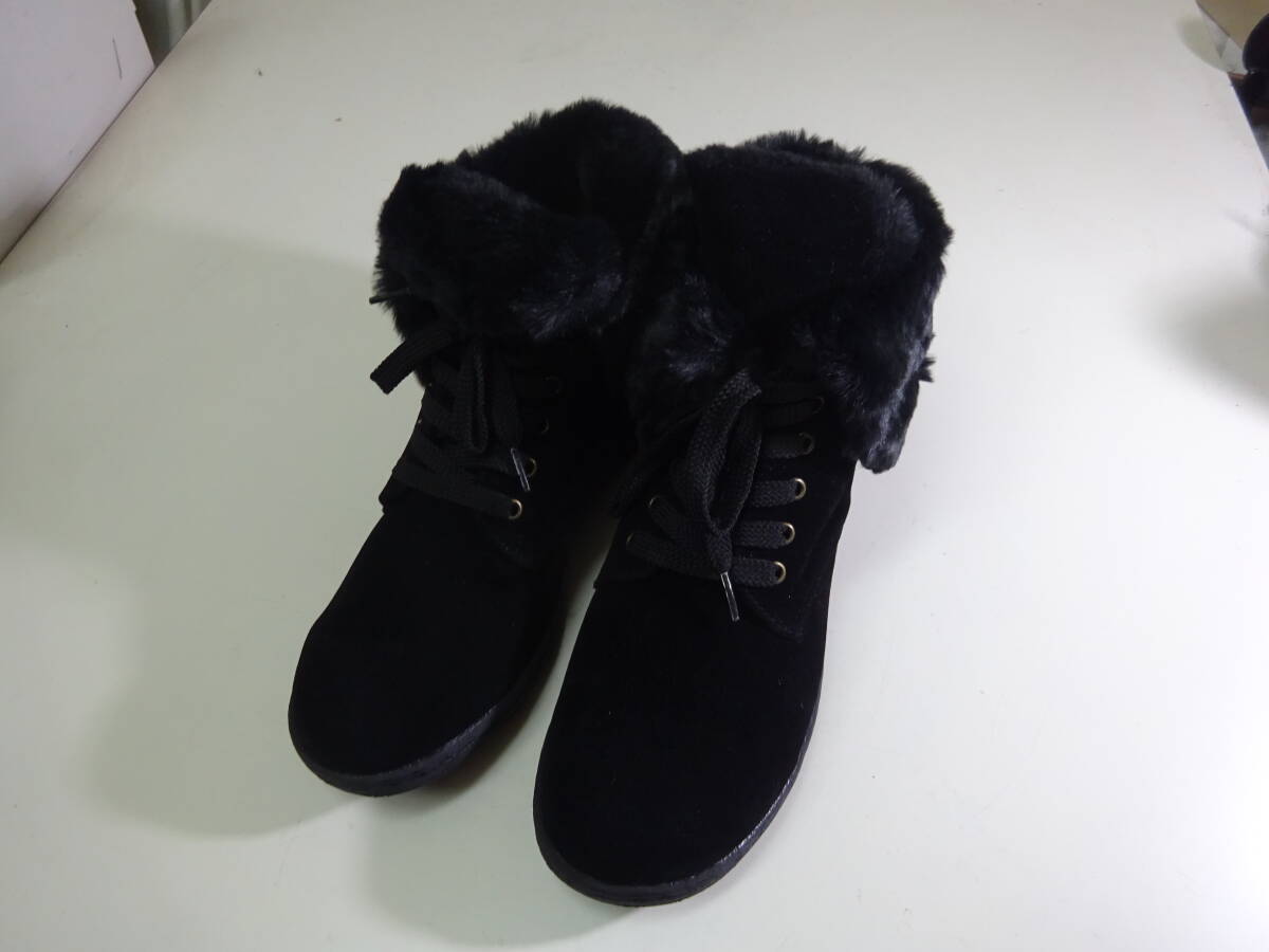 LE TALON ルタロン ファー付き レディースアップ ショート ブーツ 未使用品 サイズLL 日本サイズ25cm前後拍卖