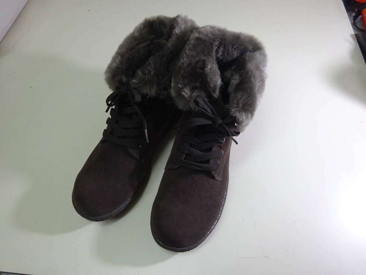 LE TALON ルタロン ファー付き レディースアップ ショート ブーツ 未使用品 サイズLL 日本サイズ25cm前後拍卖
