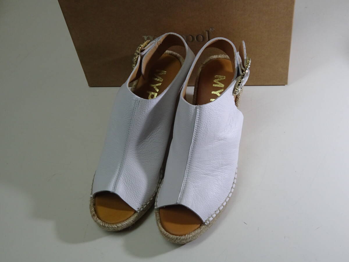 MYPOL レディース ウェッジソール サンダル 未使用品 ハンドメイド スペイン製 サイズ39 日本サイズ24.5cm拍卖