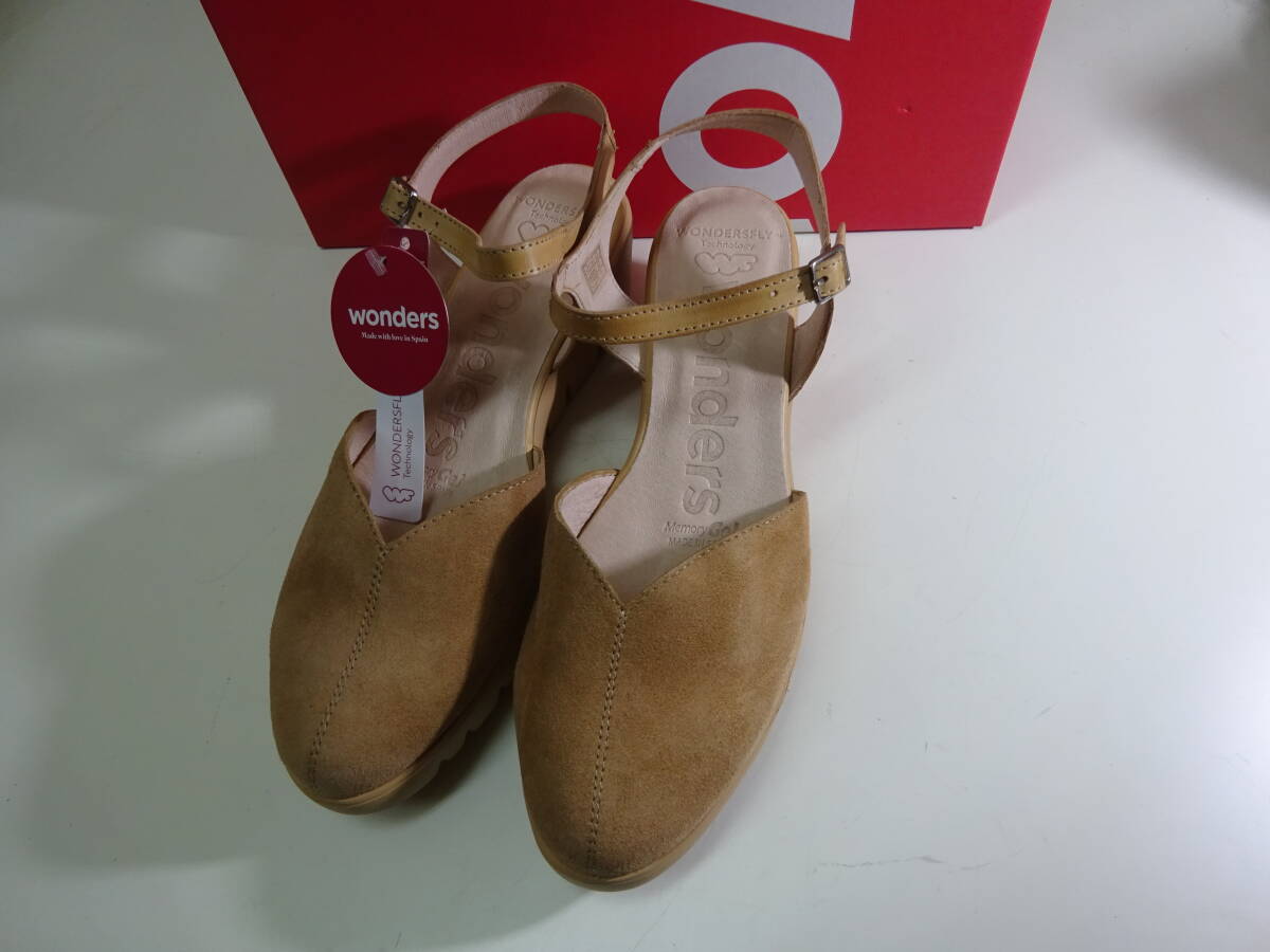 wonders ワンダーズ レディー 厚底 ストラップコンフォードサンダル 未使用品 サイズ38 日本サイズ24cm拍卖