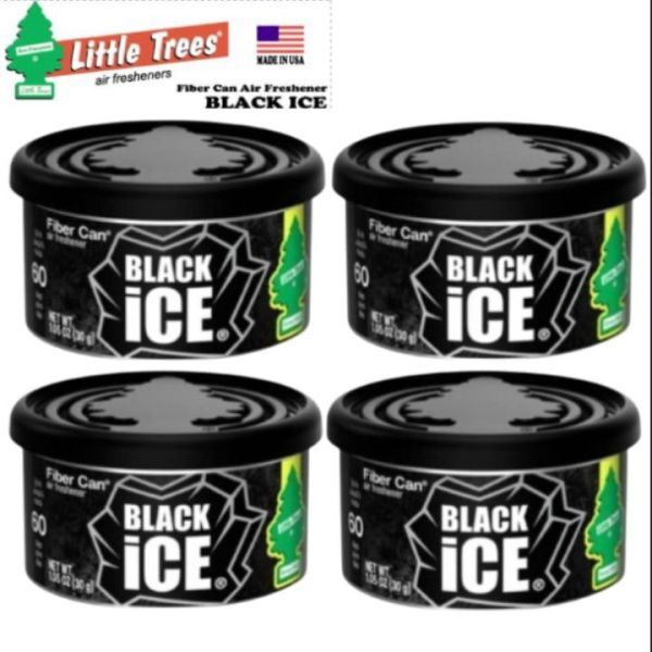 Little Trees リトルツリー エアフレッシュナー ファイバー缶 ブラックアイス 4缶セット拍卖