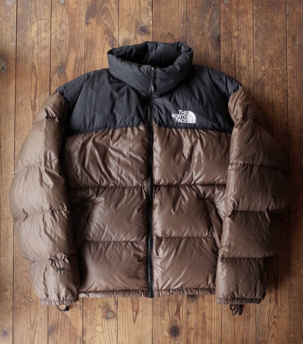 90's ビンテージ THE NORTH FACE ノースフェイス ヌプシ ダウンジャケット XXL (希少サイズ) 黒茶 (希少カラー) バングラデシュ製拍卖