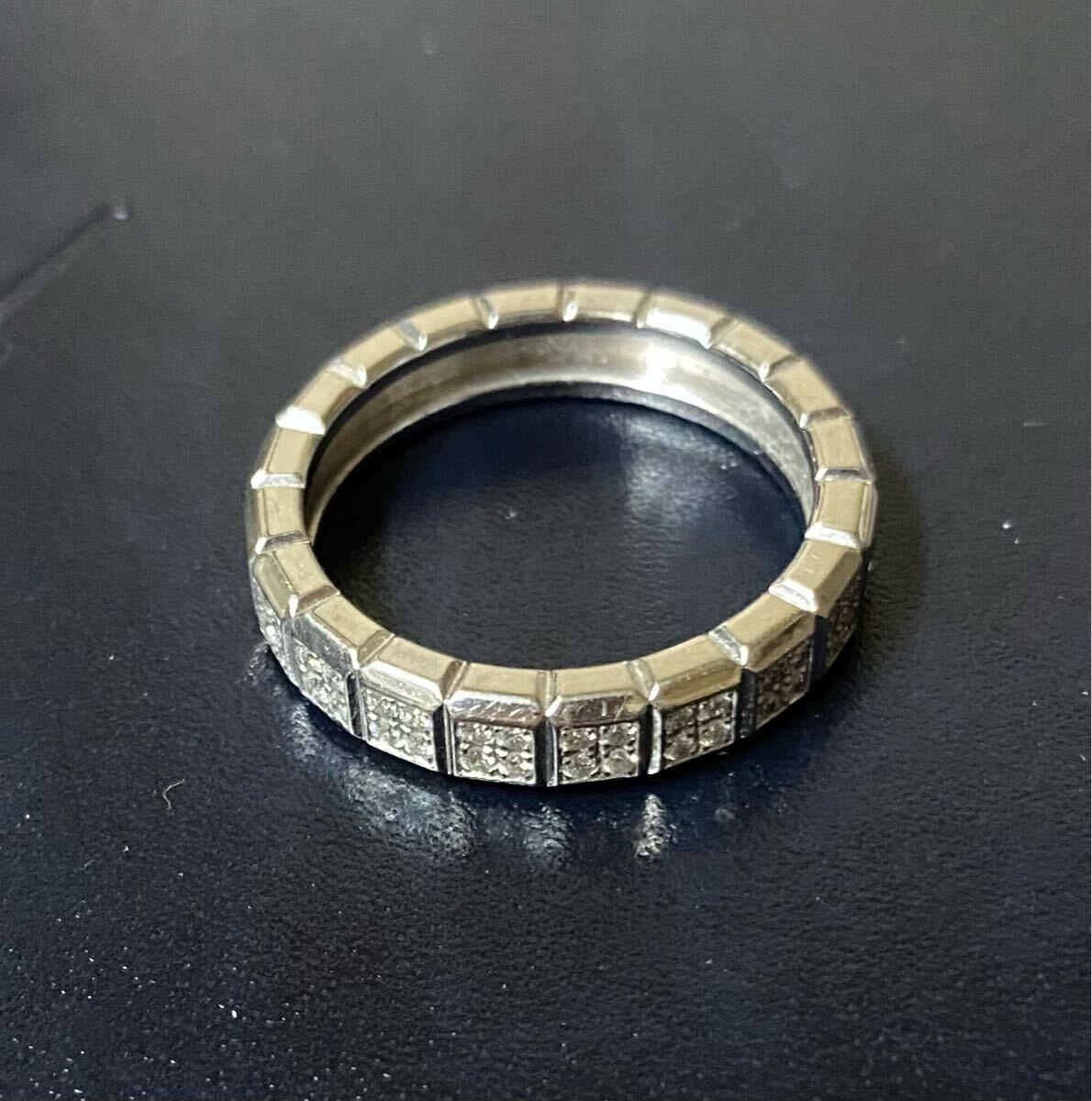 豪華 ショパール アイスキューブ リング 指輪 WG 17号 0.63ct フルダイヤ拍卖