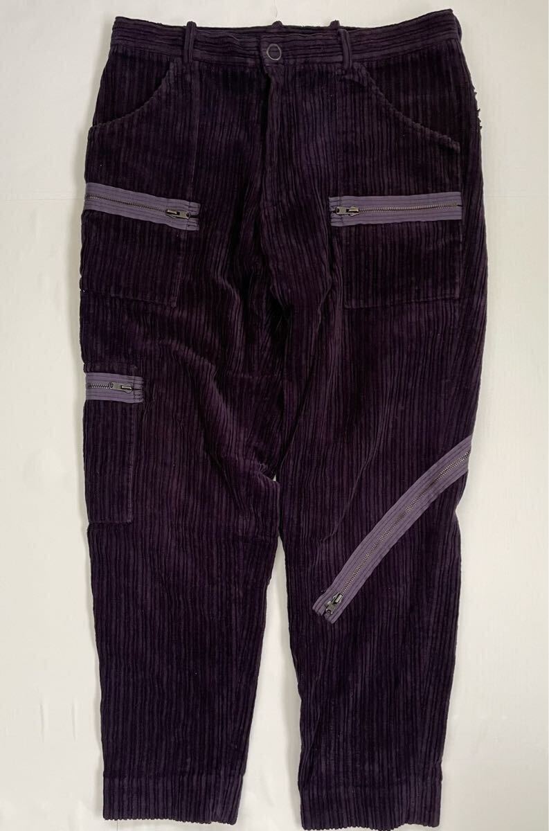 ナンバーナイン numbernine 03aw カート期 コーデュロイボンテージパンツ サイズ4 パープル 25039拍卖