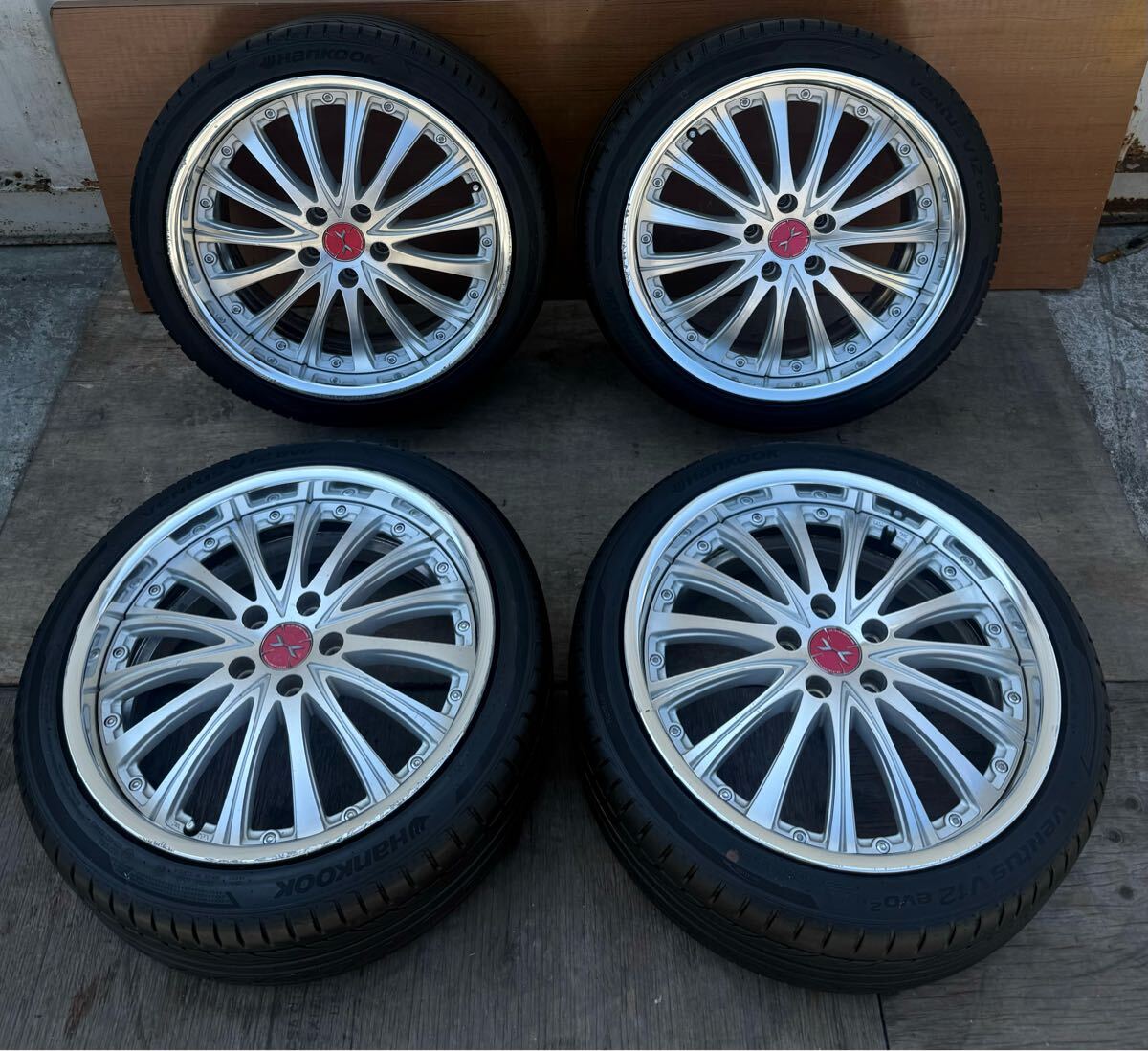 マーベリック 315F 19インチ 8J +50 5H-114.3 ポリッシュ トヨタ マークX GRX120 225/40ZR19 タイヤ付き ホイールセット拍卖