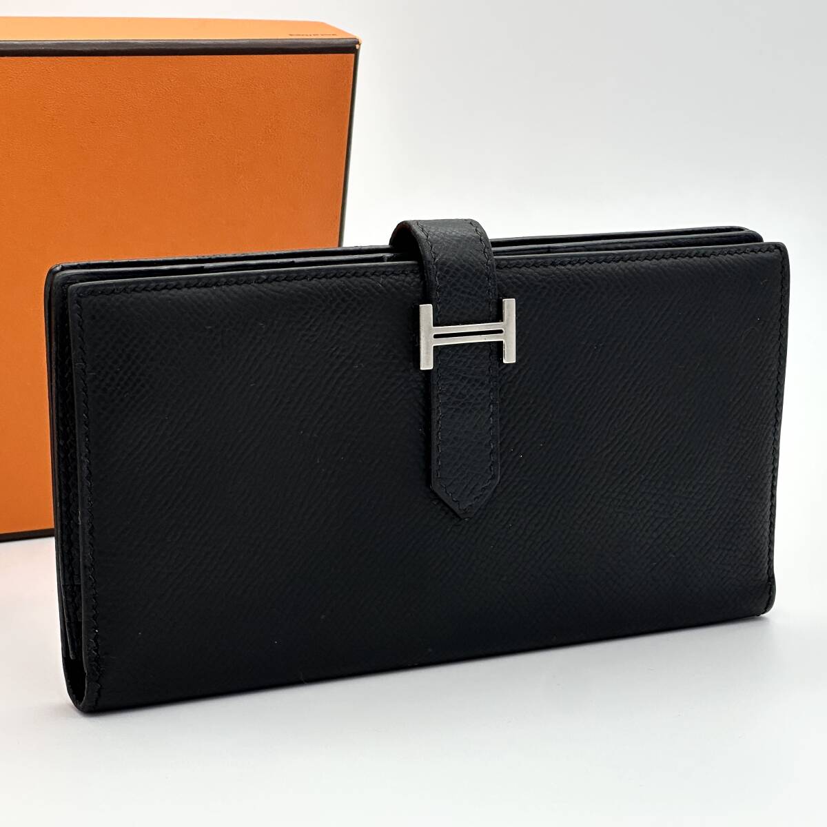 HERMES エルメス ベアンスフレ エプソン ブラック □K 長財布拍卖