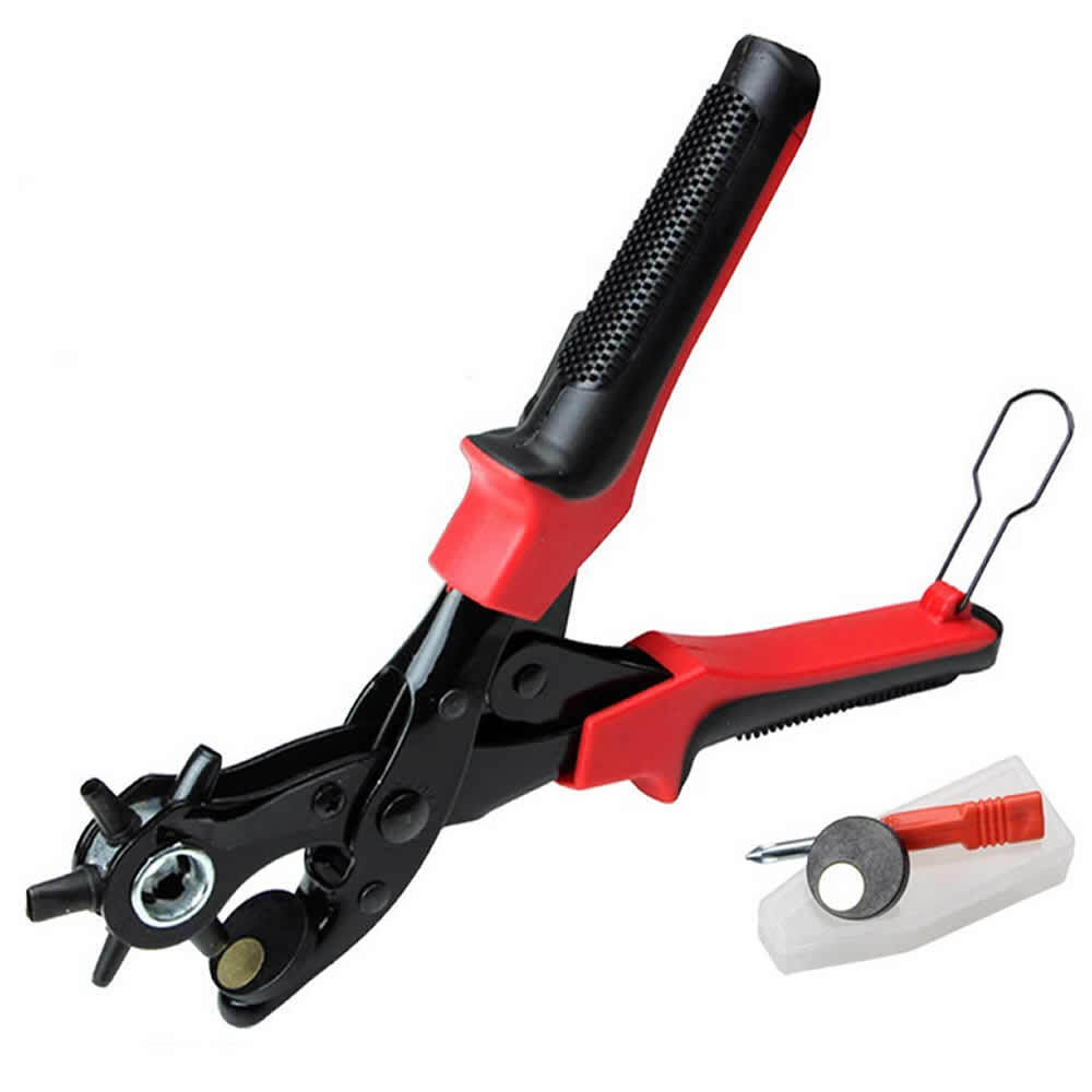 穴あけ ベルトパンチ 穴開け 丸穴6サイズ 回転式 ベルトポンチ 6段階式ダイヤル 2~4.5mm レザー ポンチ 革細工 裁縫 tecc-anapunch拍卖