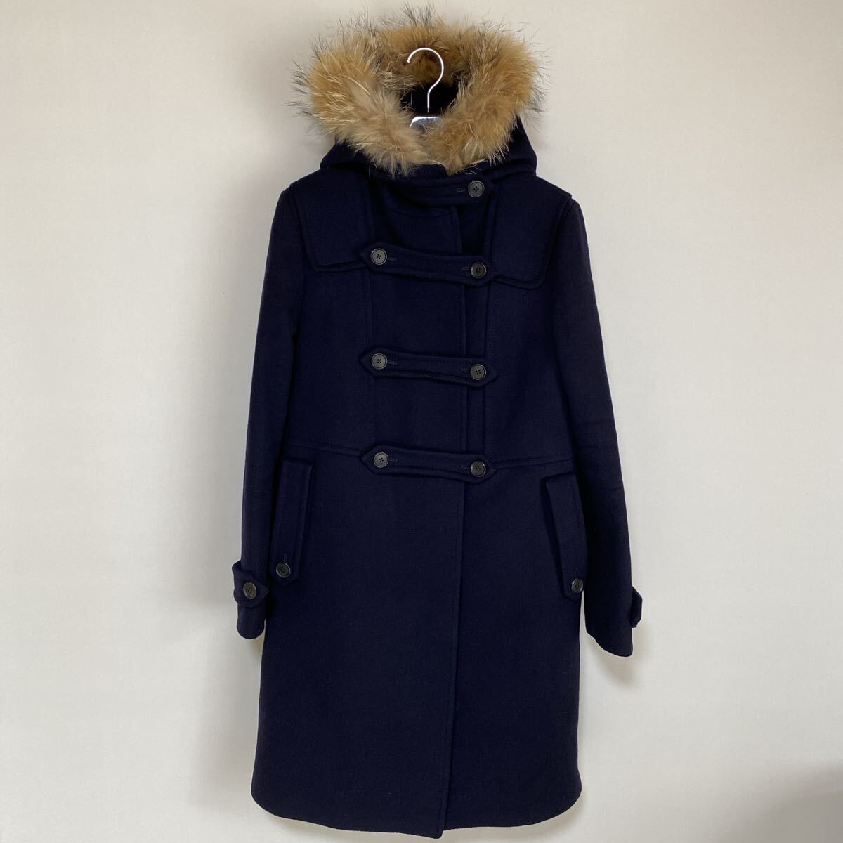 ジェイプレス ダッフルコート 9 濃紺 フード ファー ウール100% DMW拍卖