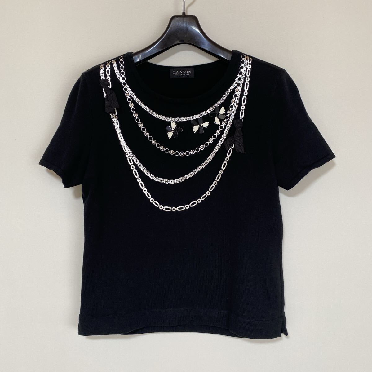 LANVIN ランバン 半袖 綿 コットン Tシャツ 黒 ブラック 春夏 DMW拍卖