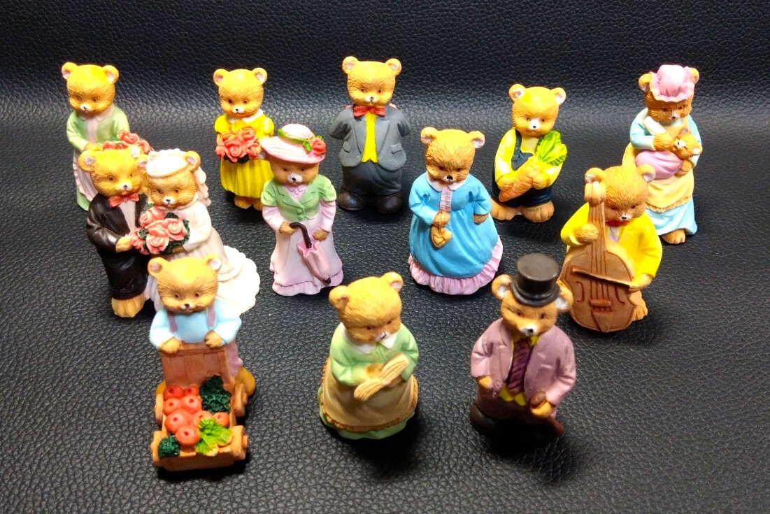 即決・レア・海外フィギュア★テディベア ファミリー 12体セット・Teddy Bear Family・ミニフィギュア・置物・ミニチュア・飾り・ドール拍卖