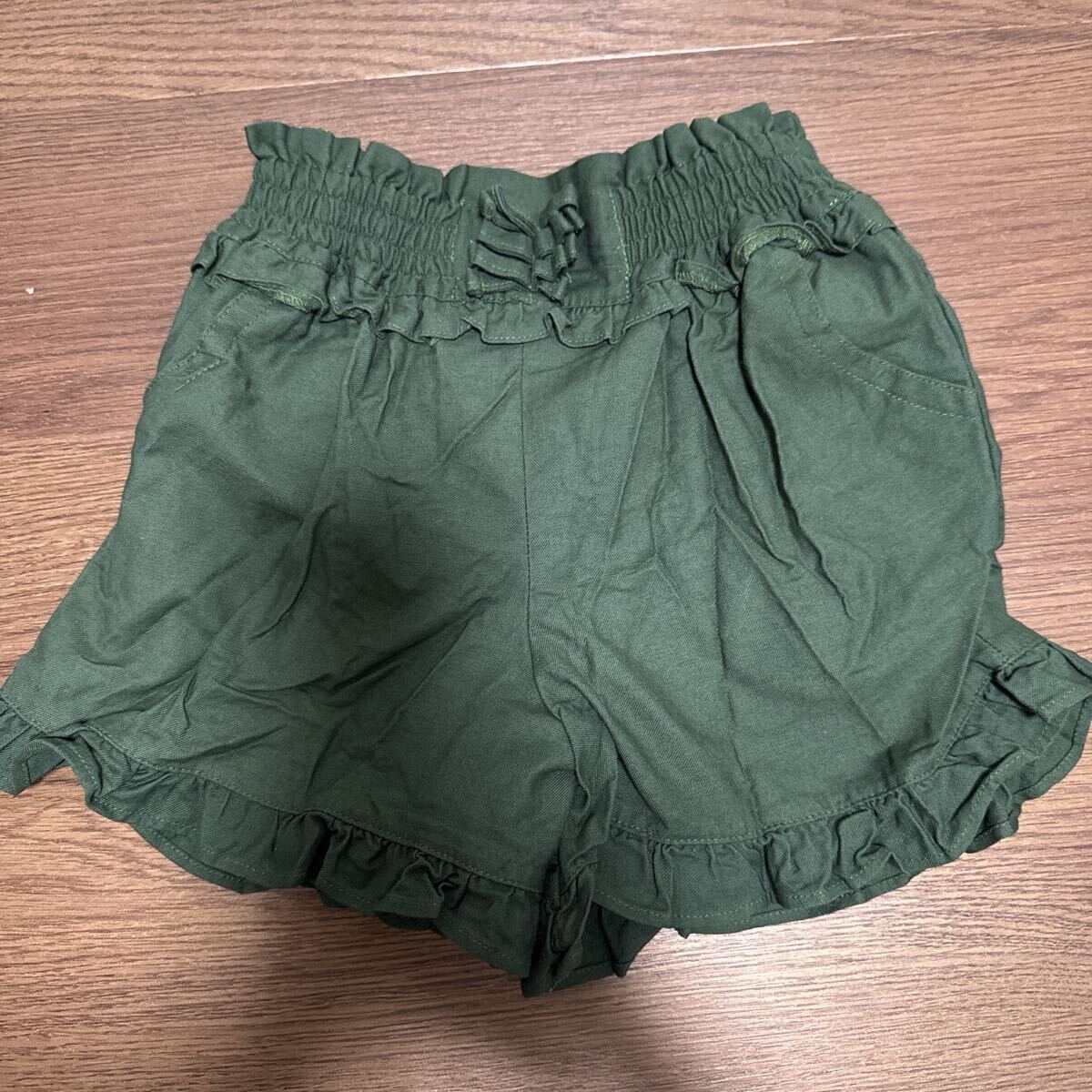 フリルショートパンツグリーン130サイズ双子②拍卖