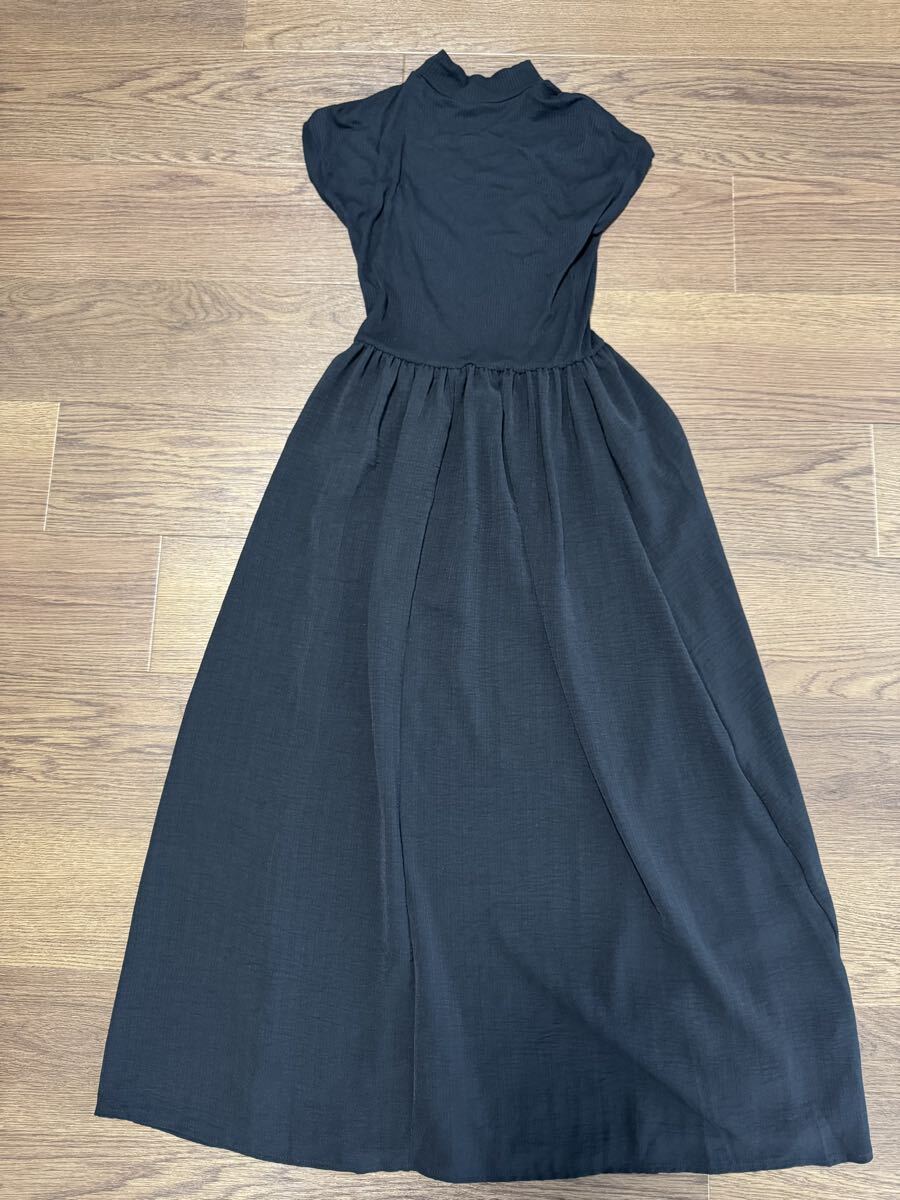 Dayzy黒 カットソーロングワンピース 半袖S ロング拍卖