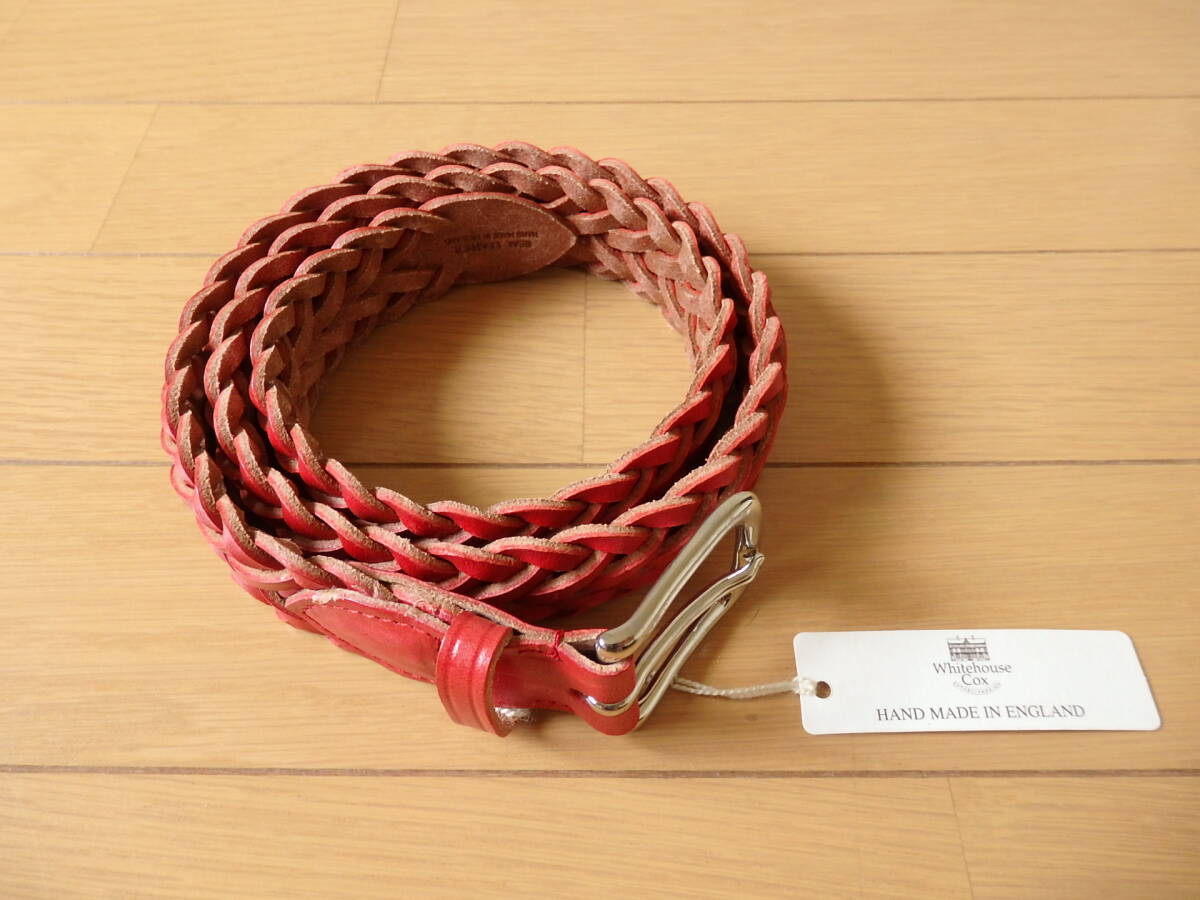 ☆希少! 2.2万! ホワイトハウスコックス WhitehouseCox メッシュベルト P1127 32/80サイズ RED☆拍卖