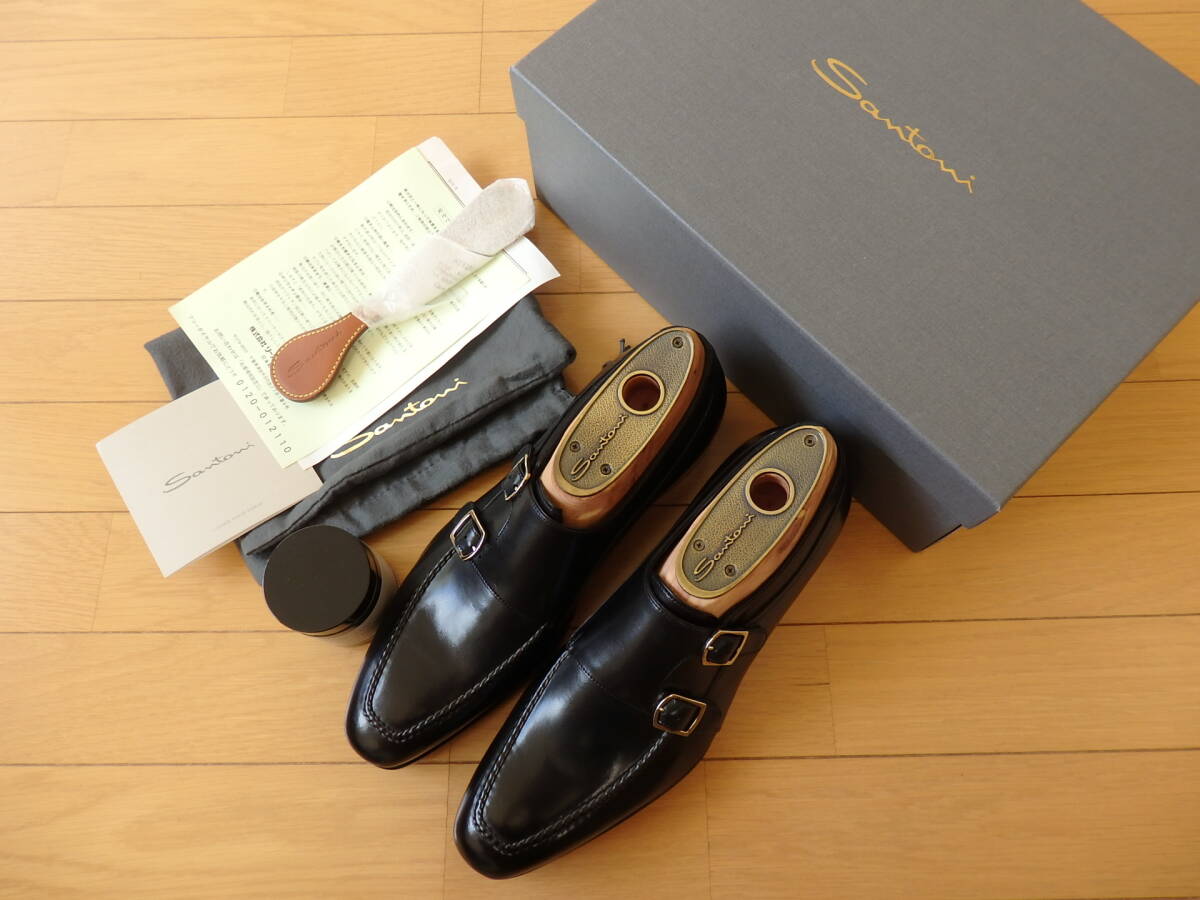 ☆最高峰! サントーニ Santoni リミテッドエディション Limited Edition ダブルモンク 付属品完備 71/2サイズ B☆拍卖