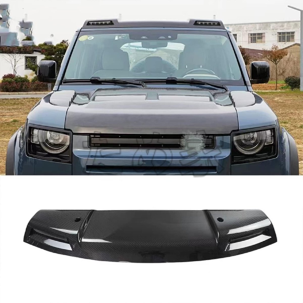 02 ランドローバーディフェンダー90 110 130 20-24 車載ライト 照射ライト 100% リアルカーボンファイバー LEDドームライト アクセサリー拍卖