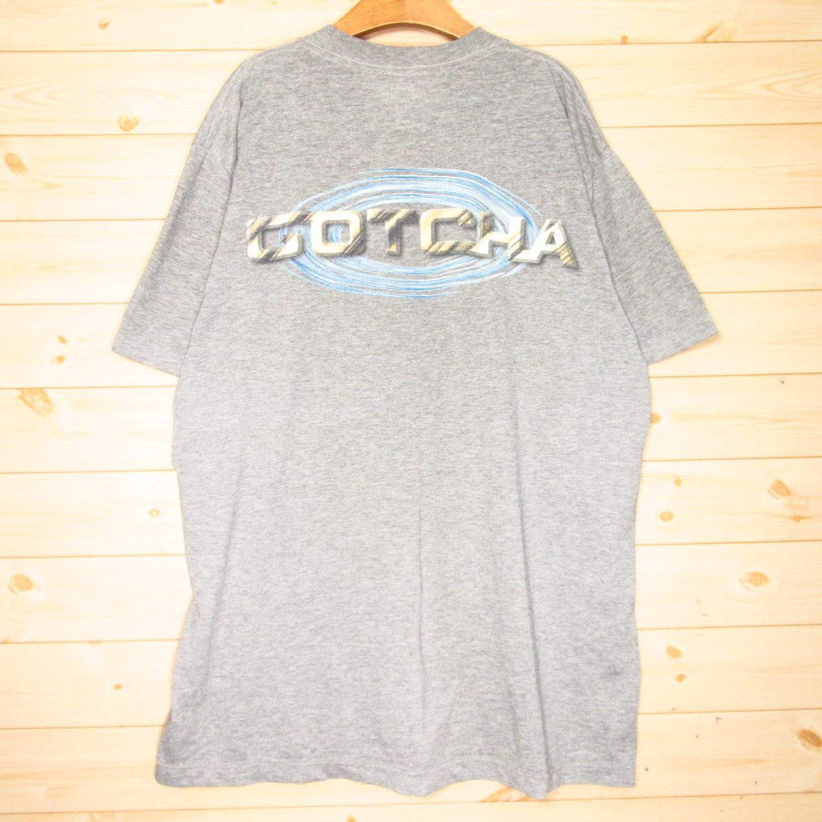 ◎90s!GOTCHA ガッチャ ロゴ Tシャツ 半袖 ヴィンテージ TEE サーフ 海 ストリート メンズ グレー Lサイズ◆AA4363拍卖