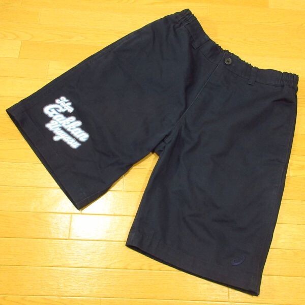 ◎良品!東京学館浦安 高校バレーボール asics アシックス ハーフパンツ ジャージ ユニフォーム 実使用 メンズ 紺 Mサイズ◆PA3787拍卖