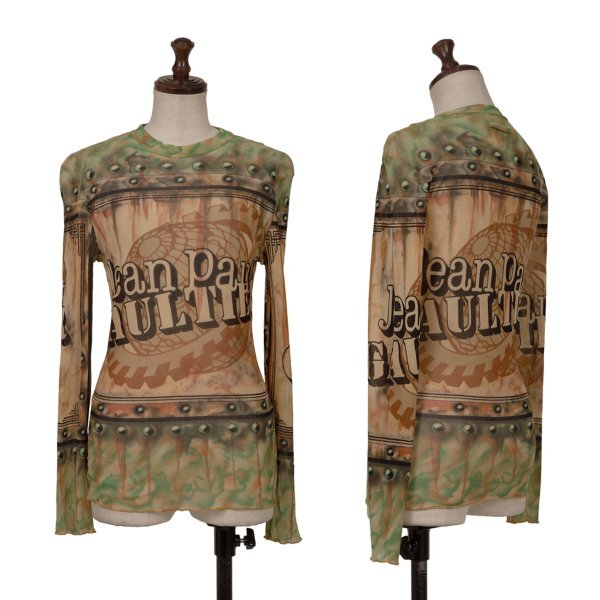 ロゴンポールゴルチエ マイユJean Paul GAULTIER MAILLE ロゴプリントパワーネットカットソー マルチ48拍卖