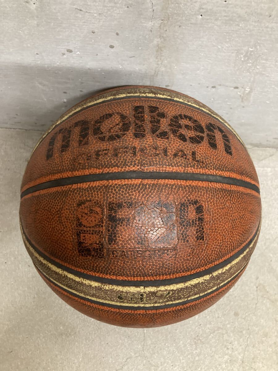 モルテン バスケットボール 屋内用 合成皮革 molten 中古 7号  molten バスケットボール モルテン バスケ NBA オレンジ拍卖
