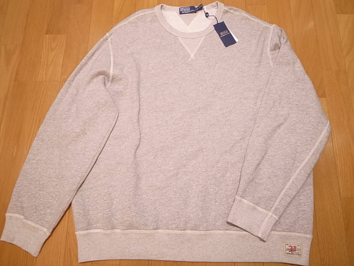 【送料無料 即決】Polo Ralph Lauren ポロ ラルフローレン 両Vガゼット ビンテージ仕様 スウェット Vintage Sweatshirt グレーGrey XXL新品拍卖