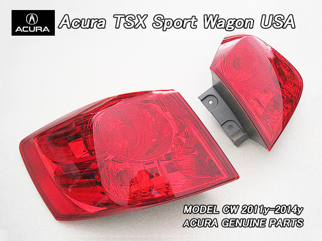 アコードツアラーCW1CW2【ACURA】アキュラTSXワゴン純正USテールライト外側左右/USDM北米仕様USAサイドマーカー付きボディ側リアランプ拍卖