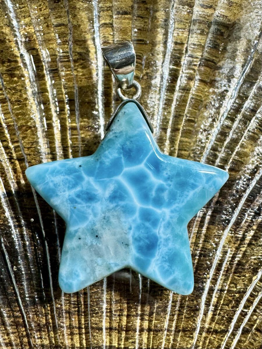 ◆ ハイクオリティ ラリマー 大きめ 星 ペンダントトップ ★ 天然石 アクセサリー ☆。.:*・゜ ネックレストップ拍卖