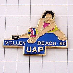 ピンバッジ・女の子ビーチバレー選手 BEACH-VOLLEY◆フランス限定ピンズ◆レアなヴィンテージものピンバッチ拍卖