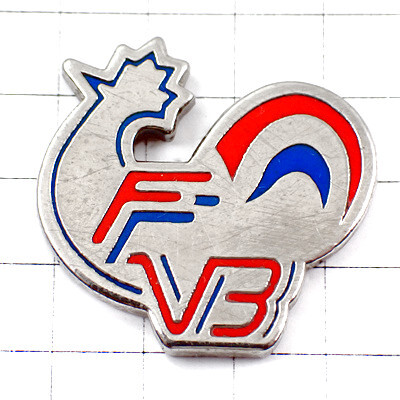 ピンバッジ・バレーボール協会ニワトリ雄鶏トリコロール FFVB FEDERATION-FRANCAISE-DE-VOLLEYBALL FRANCE◆フランス限定ピンズ拍卖