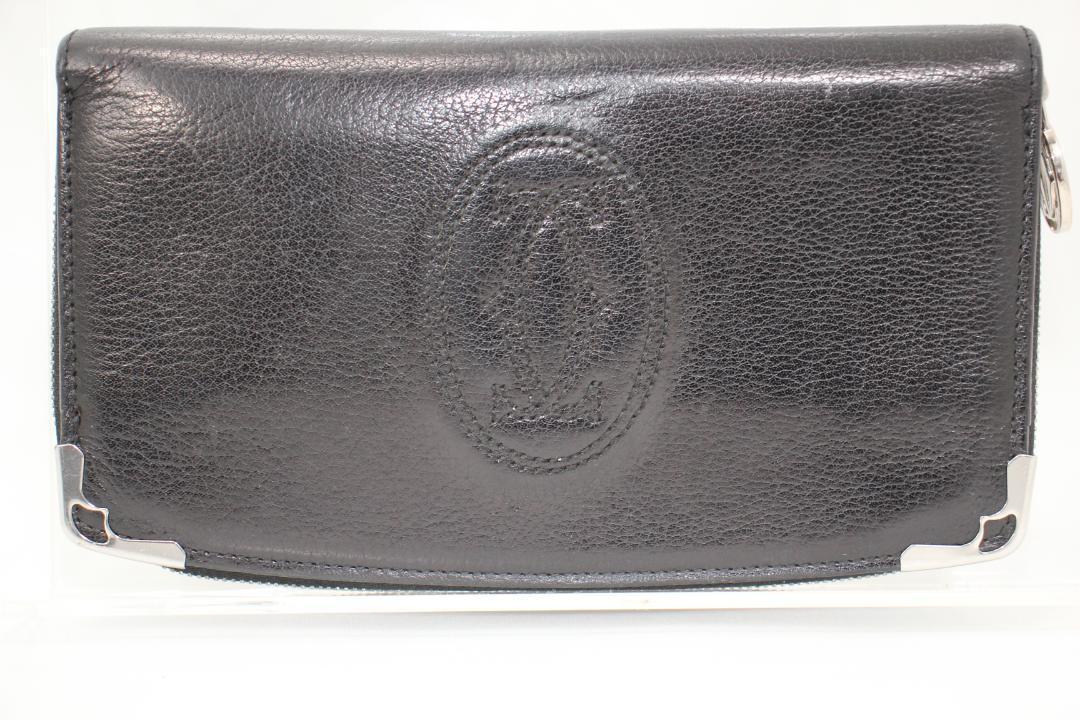 CARTIER カルティエ マルチェロ 二つ折り長財布 レザー ブラック拍卖