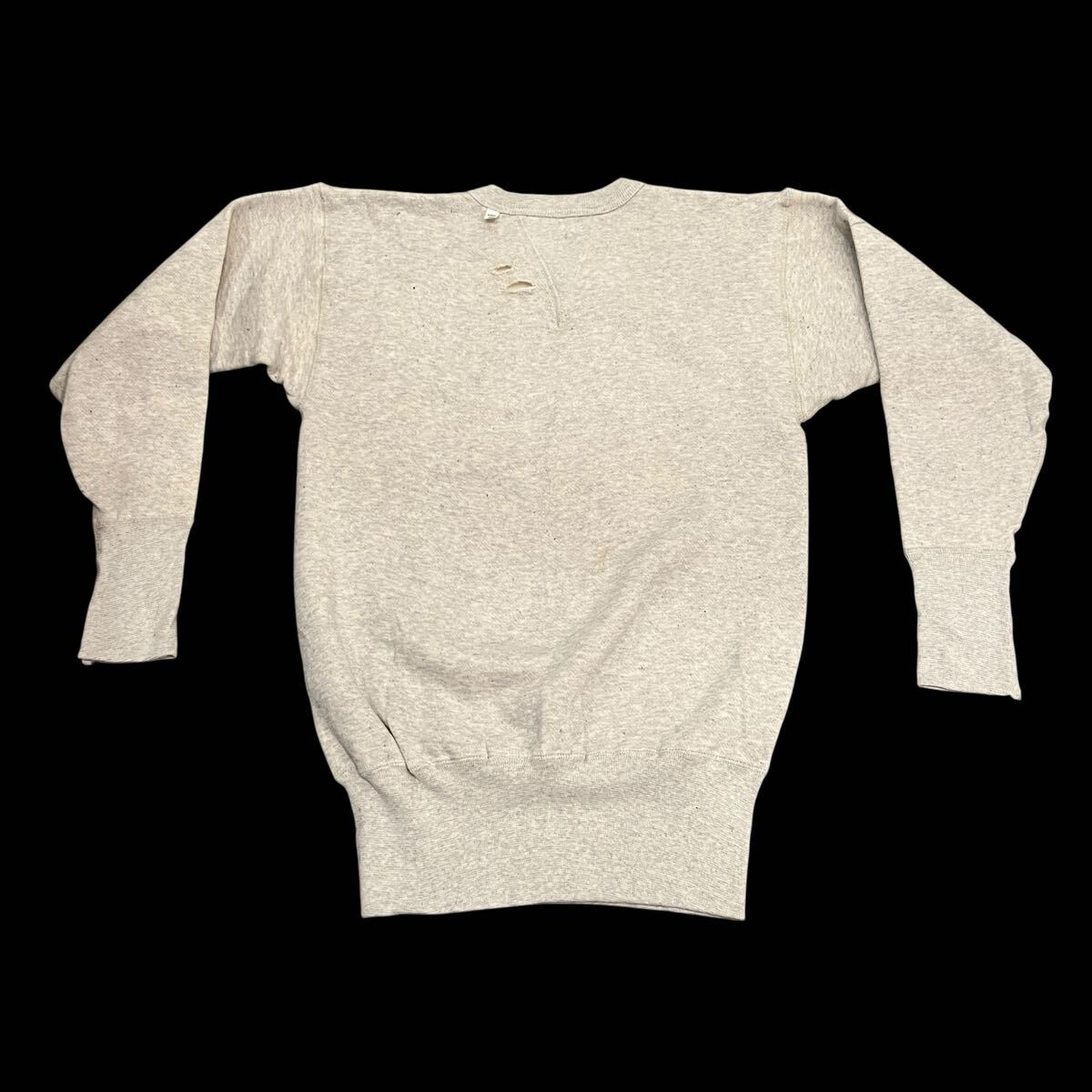 ビンテージ 50s デッドストック スウェット はめ込み 前V 超リブ長 4本針 50年代 NOS vintage / Champion 古着 グレー拍卖