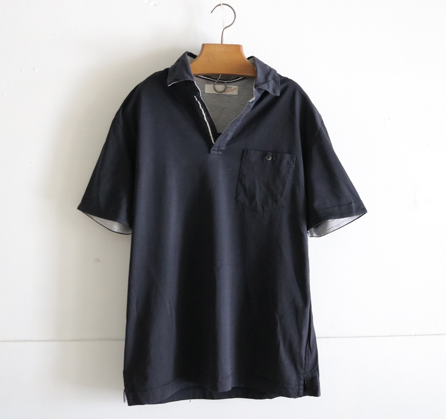 TAKEO KIKUCHI ポロシャツ escape 半袖 サイズ2 黒 タケオキクチ拍卖
