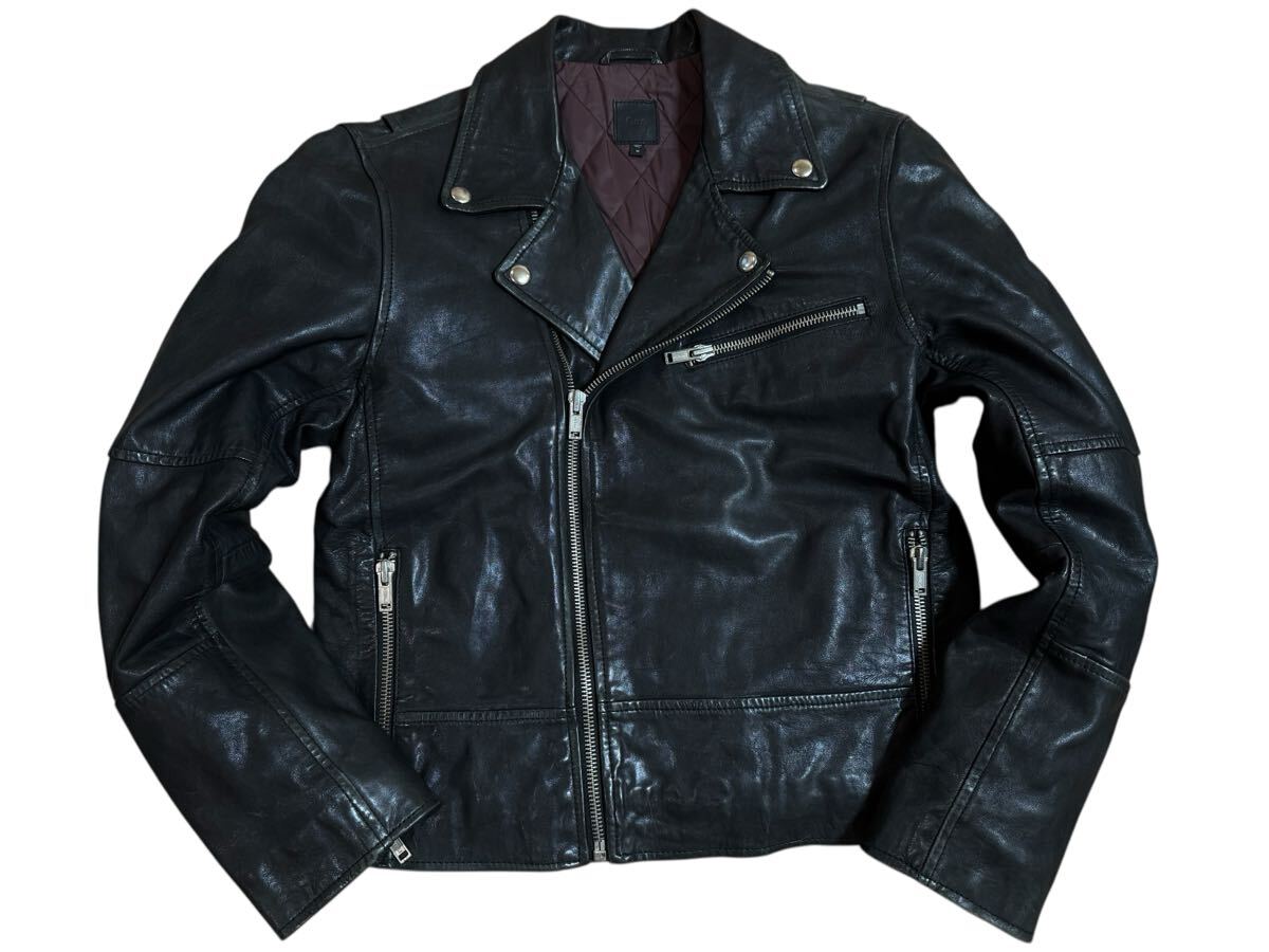 GAP ダブルライダースジャケット 羊革 ラムレザー M拍卖