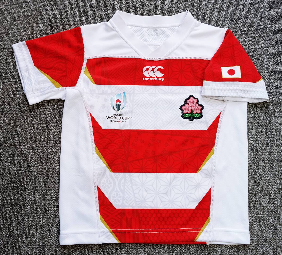 美品!ジュニアサイズ!ラグビー2019年日本W杯 カンタベリー製 日本代表 1st 半袖ゲームジャージ(120)拍卖
