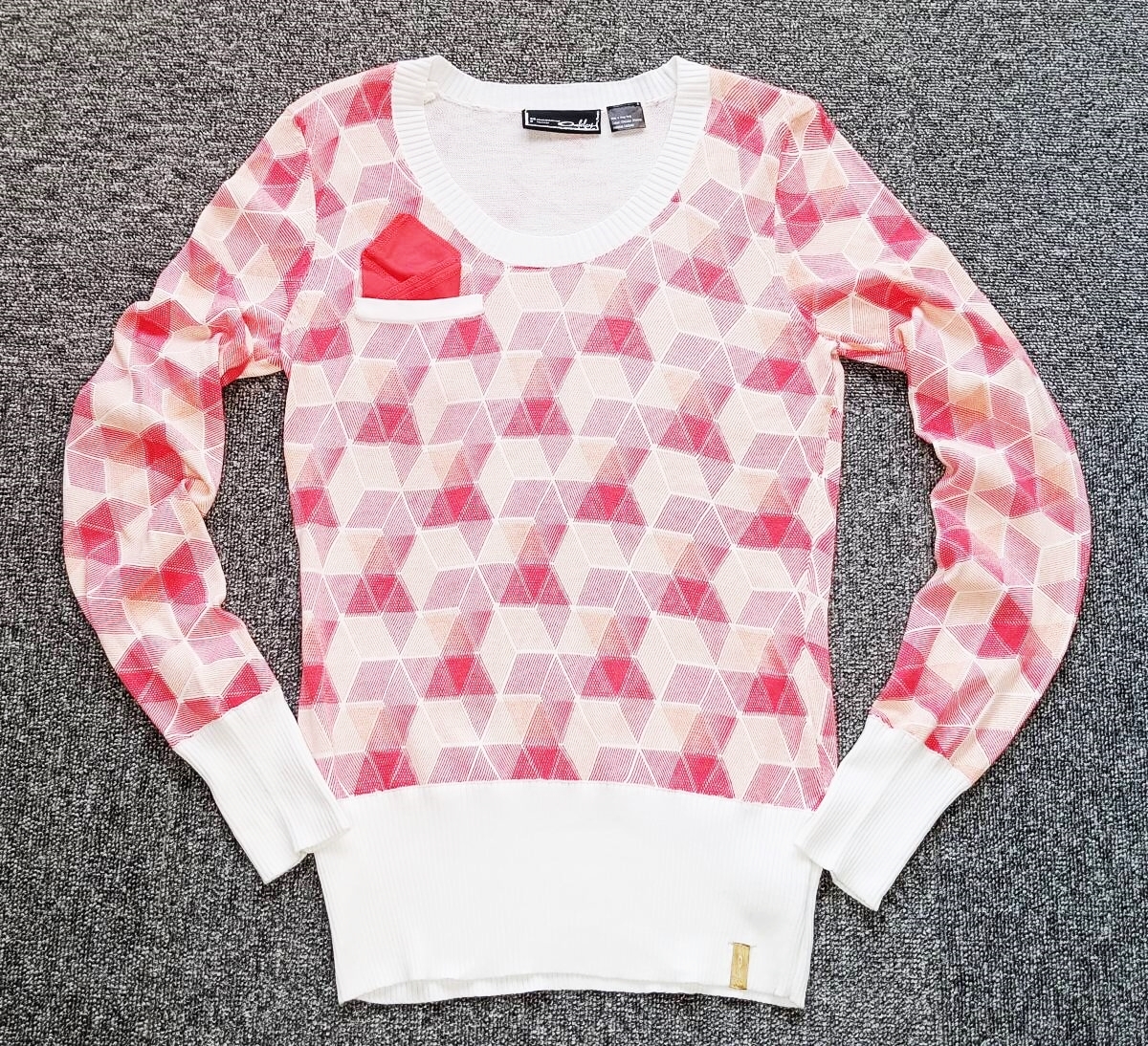 OAKLY オークリー アーガイルチェック 薄手ニット ゴルフセーター(S-M相当)価格12800円拍卖