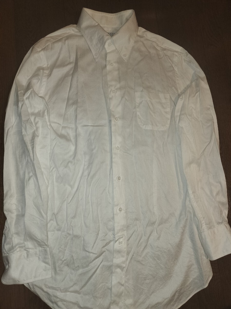 バーニーズニューヨーク barneys new york 長袖シャツ 白シャツ ワイシャツ ボタンダウン 無地 日本製 格安! XL 43/17拍卖