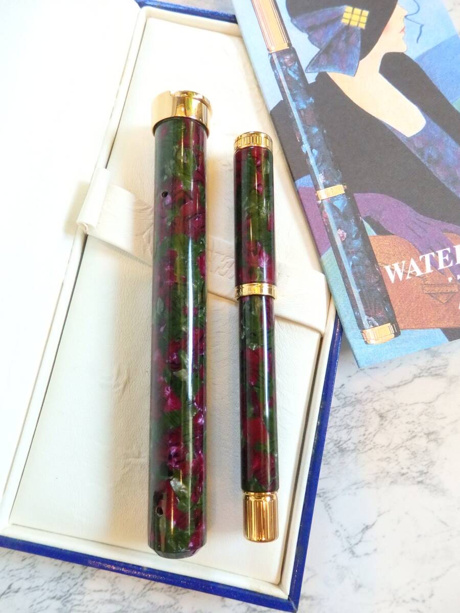 ◆【ほぼ未使用】【送料410円~】ウォーターマン レディ・アガサ セルロイド製 ペン先:18K750ソリッドゴールド M拍卖