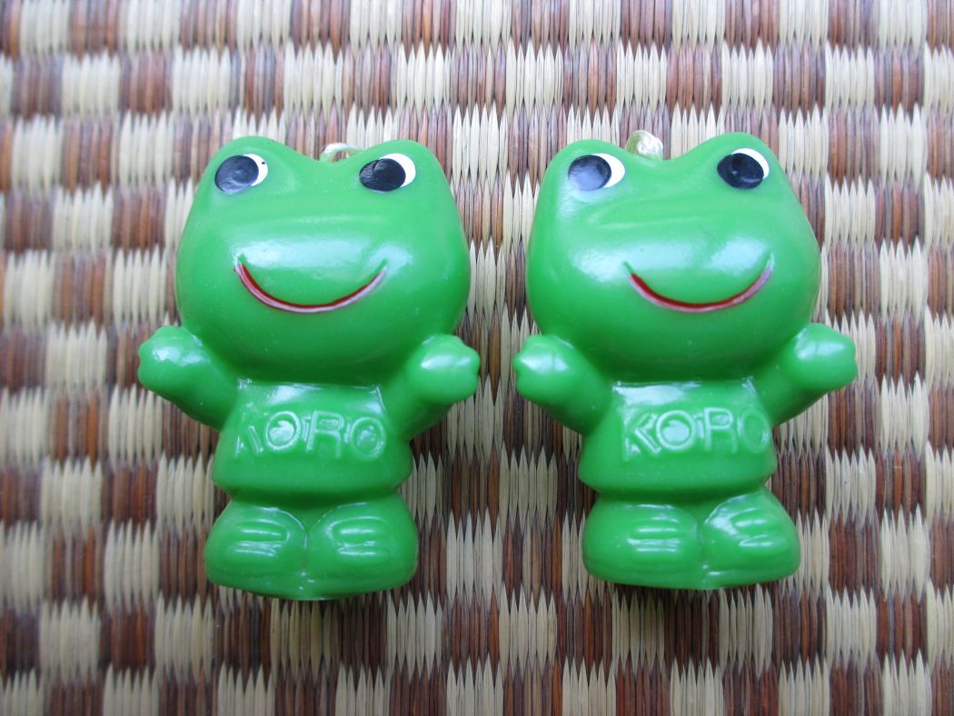 非売品 美品●コルゲンコーワ キャラクター カエル コロちゃん ソフビ 指人形 2個セット KORO 蛙 かえる ソフトビニール拍卖