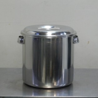 クローバー 18-8ステンレス 丸 キッチンポット ふた付き 両手 26cm 内寸φ26深26cm 13L φ273(手25)H260mm 1.83kg拍卖